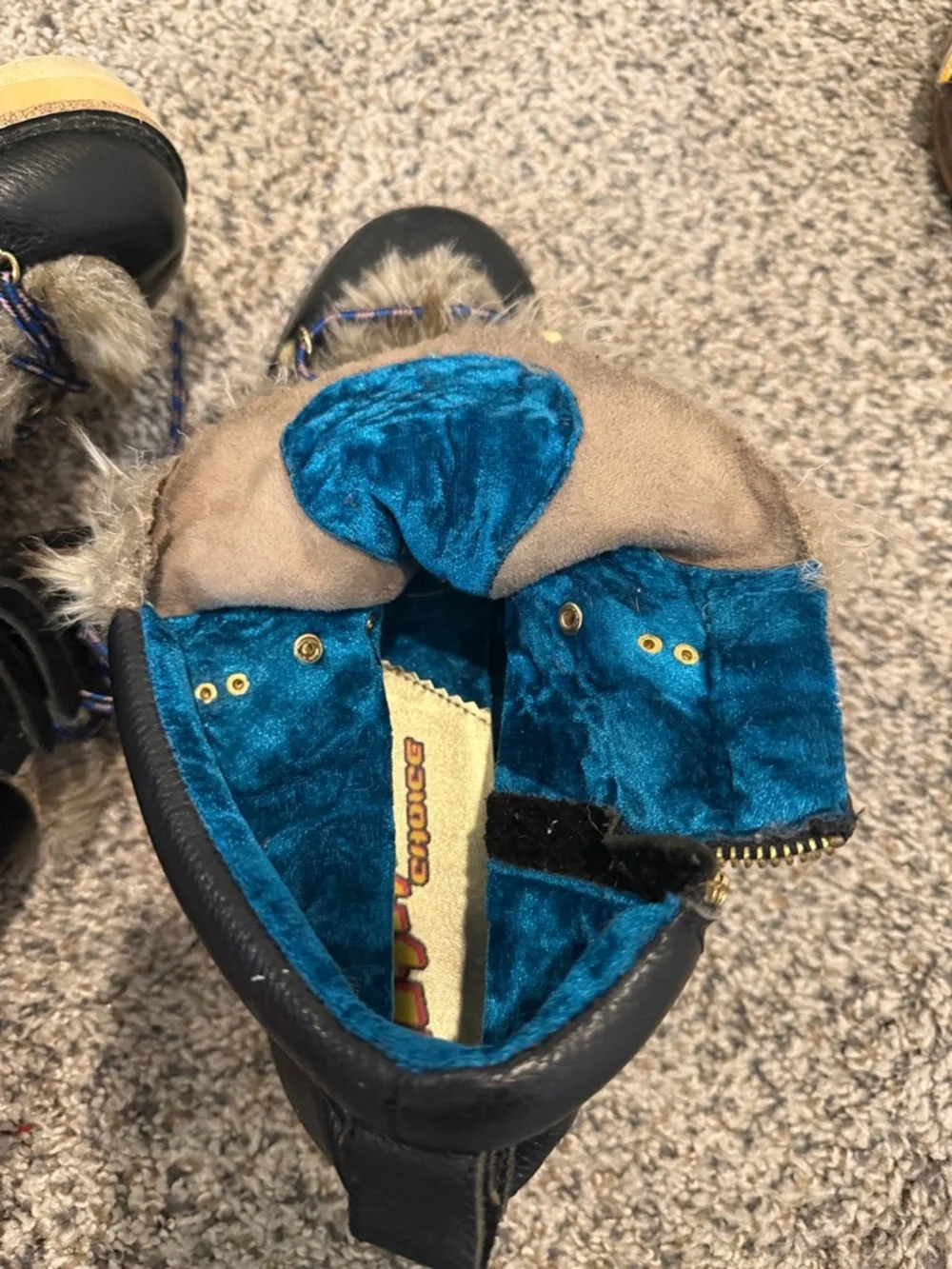 IRREGULAR CHOICE Big Mama LEATHER & FUR Chukka Biker Indian Boots WOMENS 11.5/12